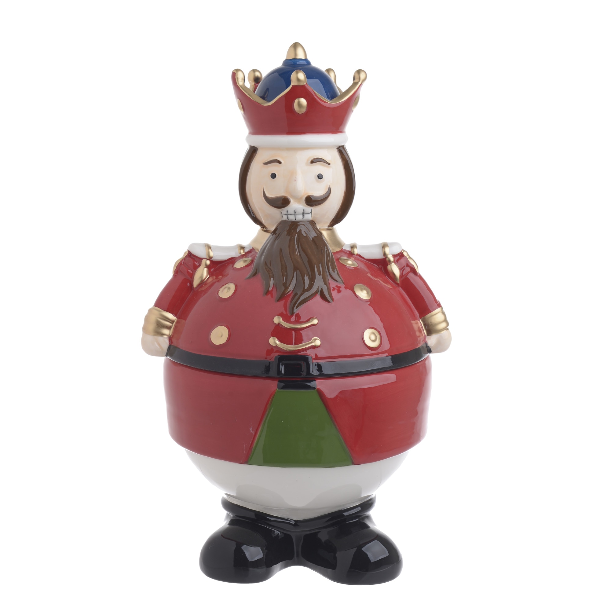 Borcan decorativ pentru prajituri , design Spargator de nuci ,20x7x33 cm, multicolor