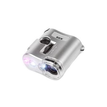 Microscop portabil compact cu lanterna, iluminare LED, marire X60, LED UV Microscop portabil compact cu lanterna, iluminare LED, marire X60, LED UV