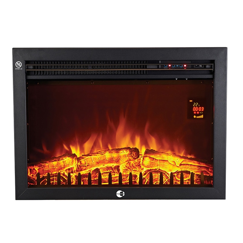 Semineu electric, Equation, afisaj LED, metal, 2 kW, culoare negru