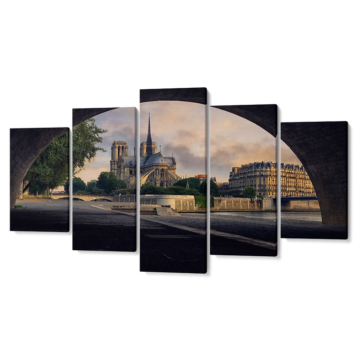 Комплект картини Tabouri Decor Multicanvas Premium, 5 части, Катедрала, 105 x 200 см