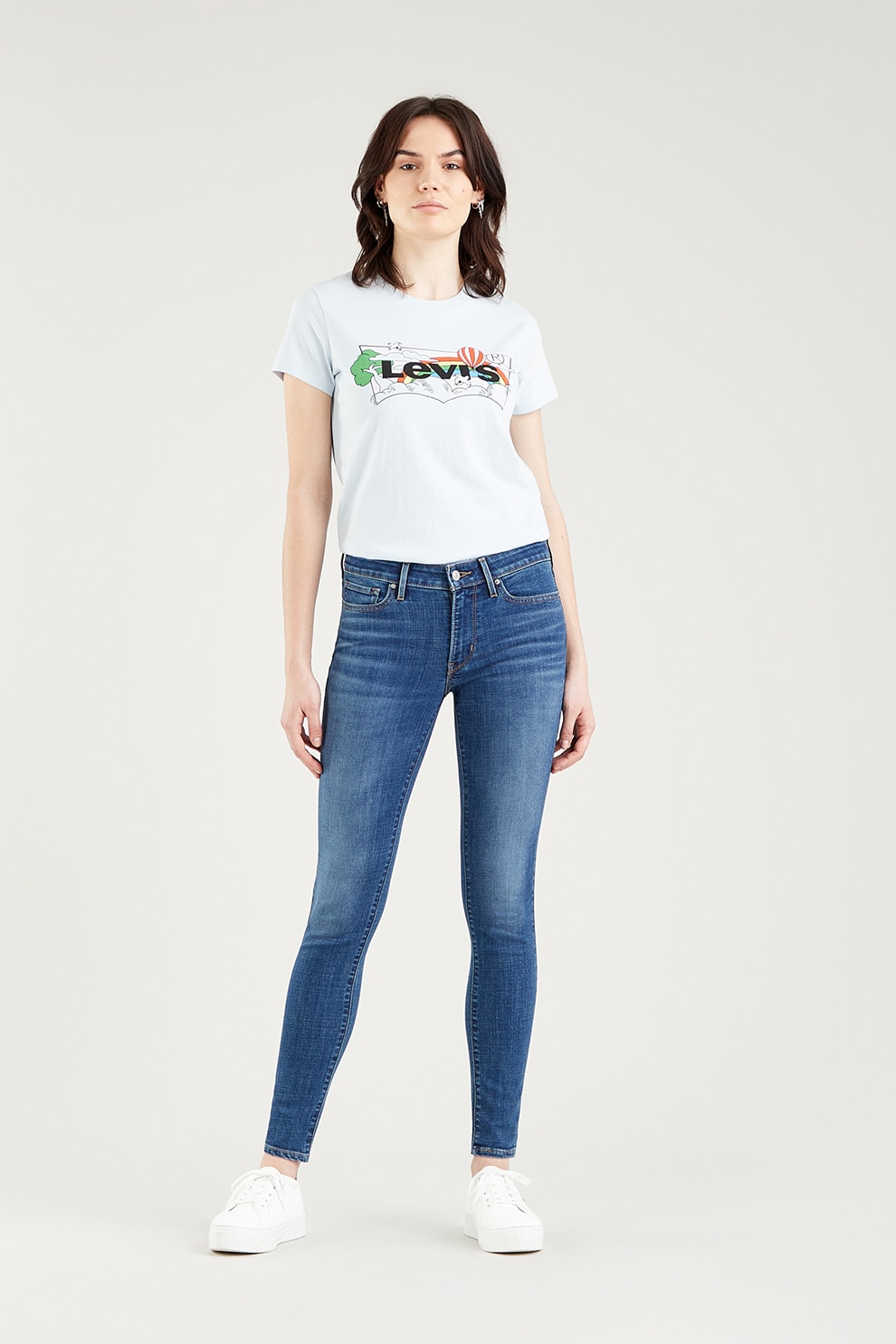 Levis Памучна тениска със стандартна кройка и лого Бял Черен 