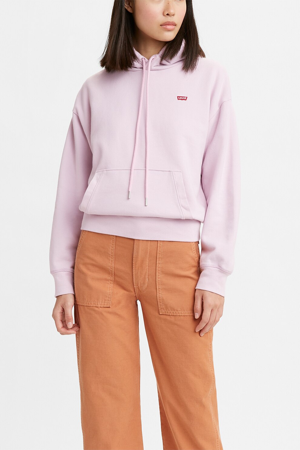 Levi's, Hanorac cu snur si buzunar kangaroo', Roz pal