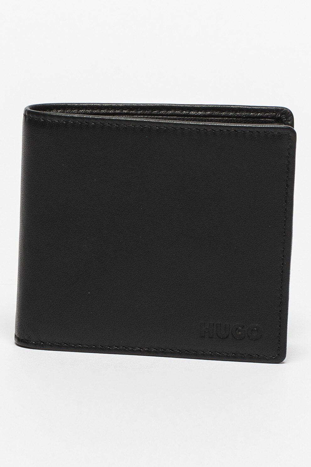 HUGO, Portofel pliabil de piele Subway, Negru