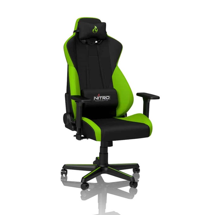 Nitro Concepts S300 Atom Zöld Gamer Szék - Fekete/Zöld - 2 év garancia