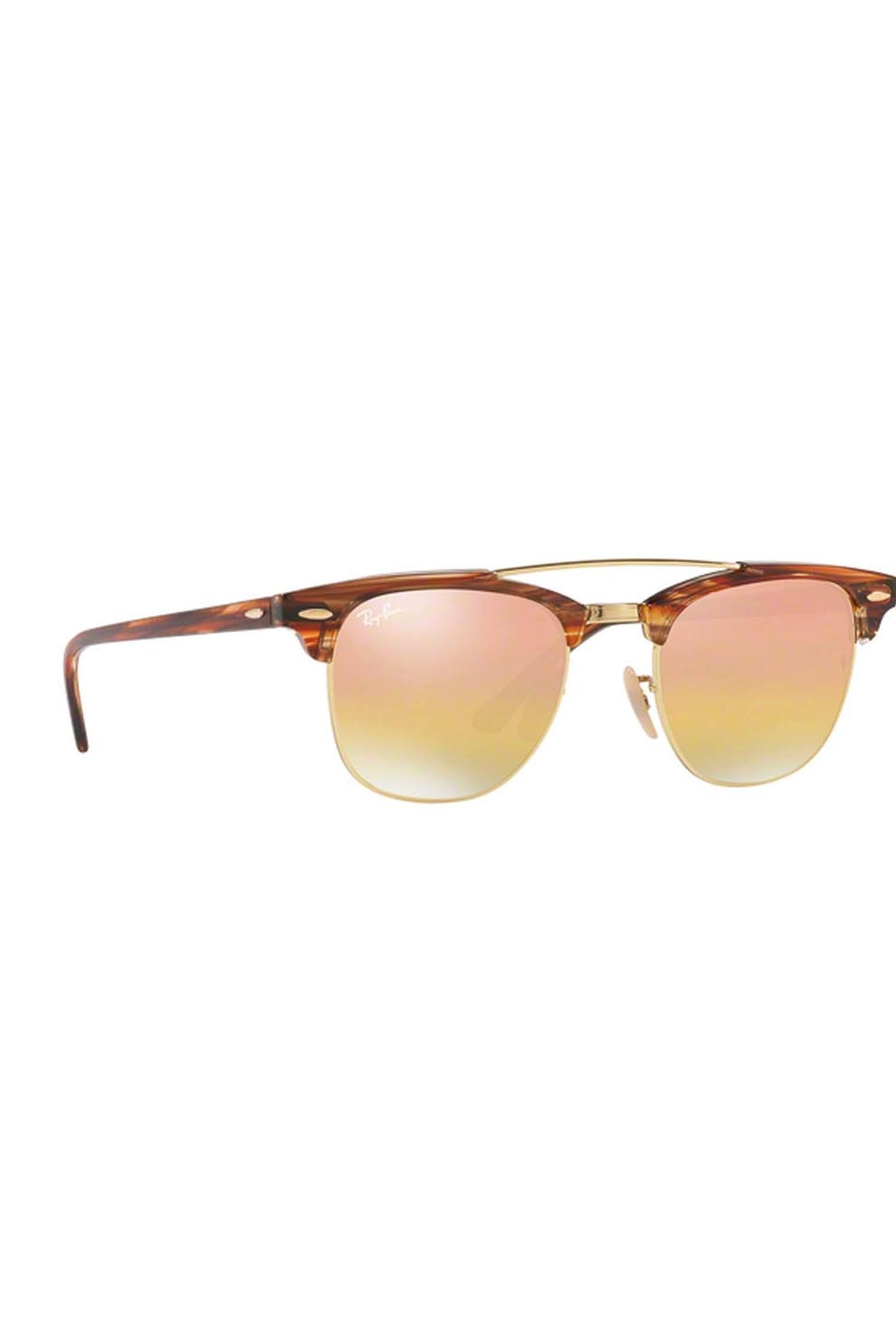 Ochelari de soare barbati, Rayban 3816-clubmaster 1237i1, Metal, 51-21-145, Maro/Auriu