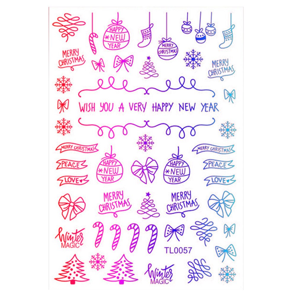 Sticker nail art Lila Rossa, pentru Craciun, Revelion si iarna, 14.5 x 9.1 cm, tl0057