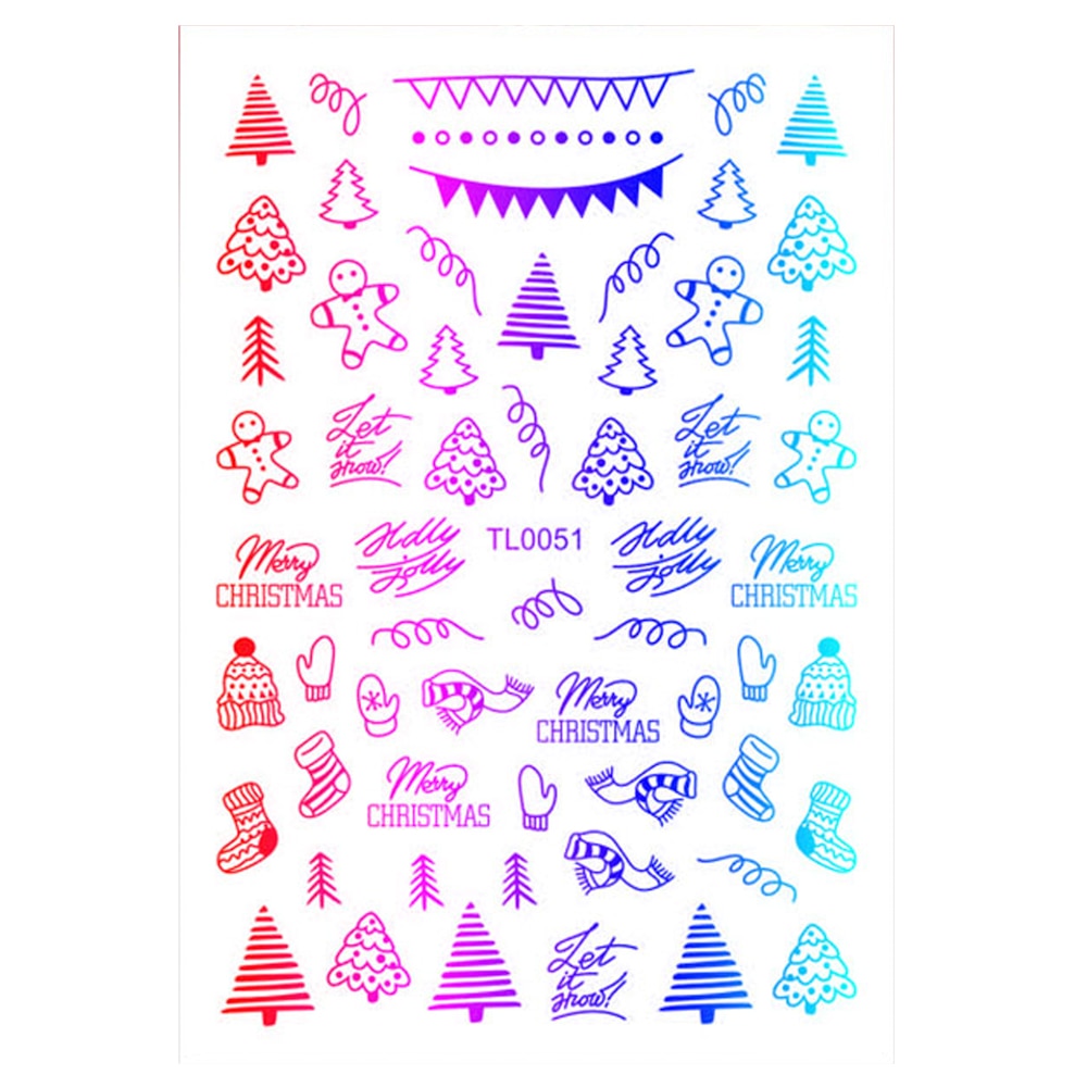 Sticker nail art Lila Rossa, pentru Craciun, Revelion si iarna, 14.5 x 9.1 cm, tl0051