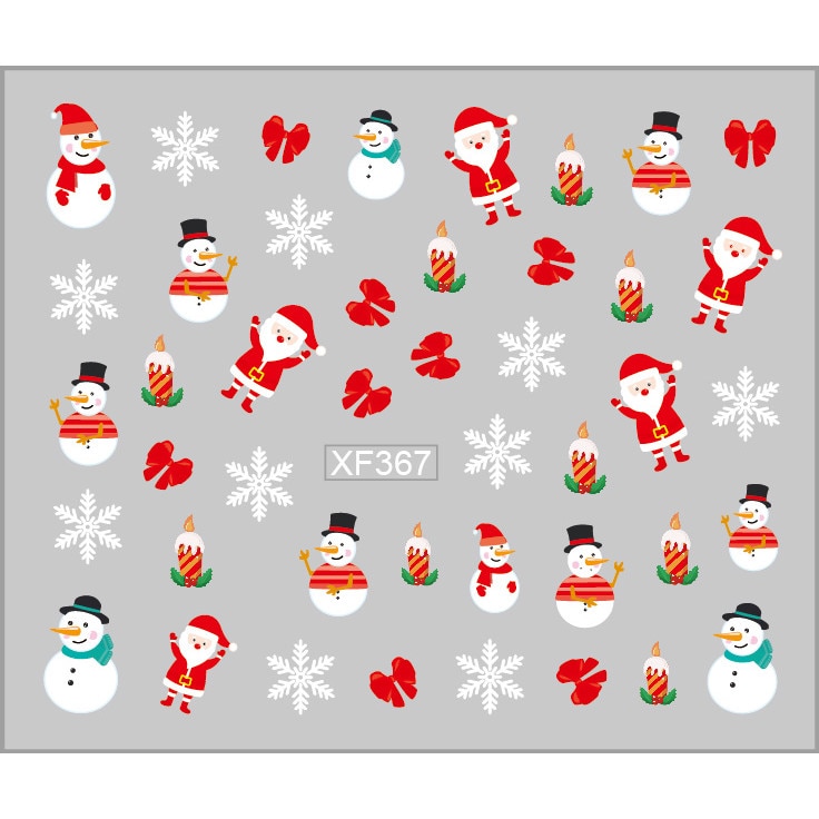 Sticker nail art Lila Rossa, pentru Craciun, Revelion si iarna, 7.2 x 10.5 cm, xf367