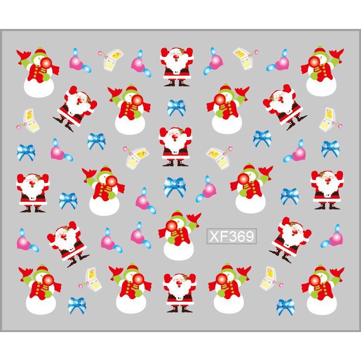 Sticker nail art Lila Rossa, pentru Craciun, Revelion si iarna, 7.2 x 10.5 cm, xf369