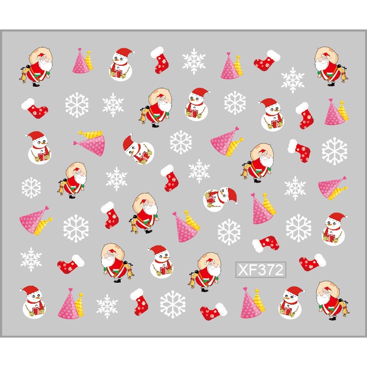 Sticker nail art Lila Rossa, pentru Craciun, Revelion si iarna, 7.2 x 10.5 cm, xf372