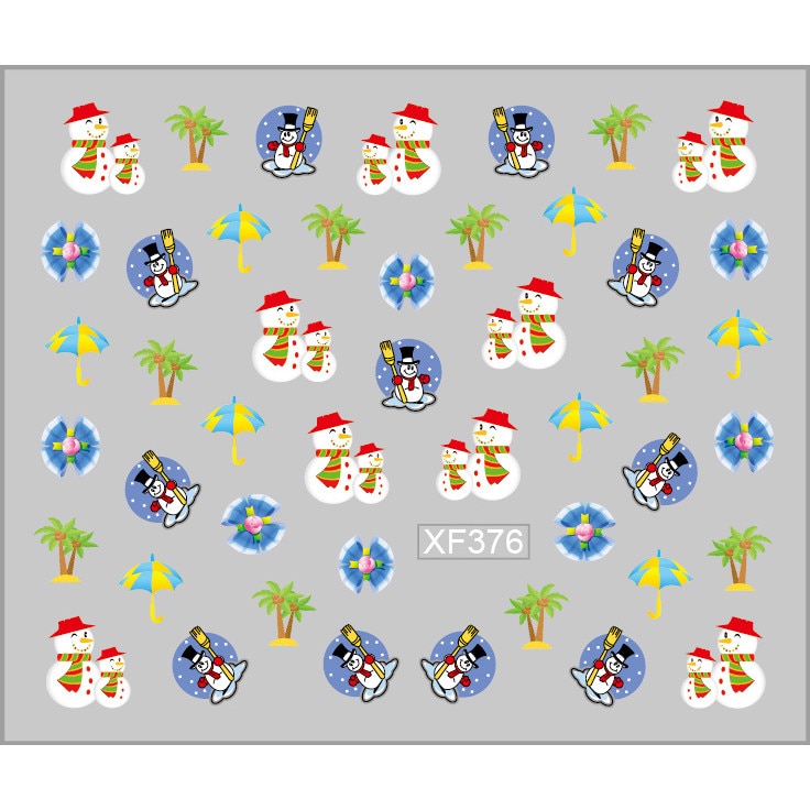 Sticker nail art Lila Rossa, pentru Craciun, Revelion si iarna, 7.2 x 10.5 cm, xf376