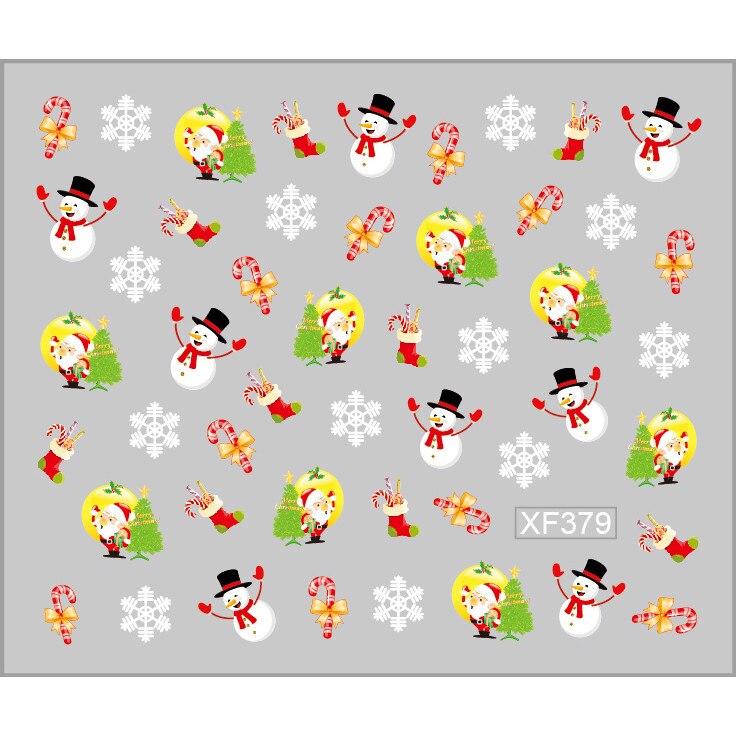 Sticker nail art Lila Rossa, pentru Craciun, Revelion si iarna, 7.2 x 10.5 cm, xf379