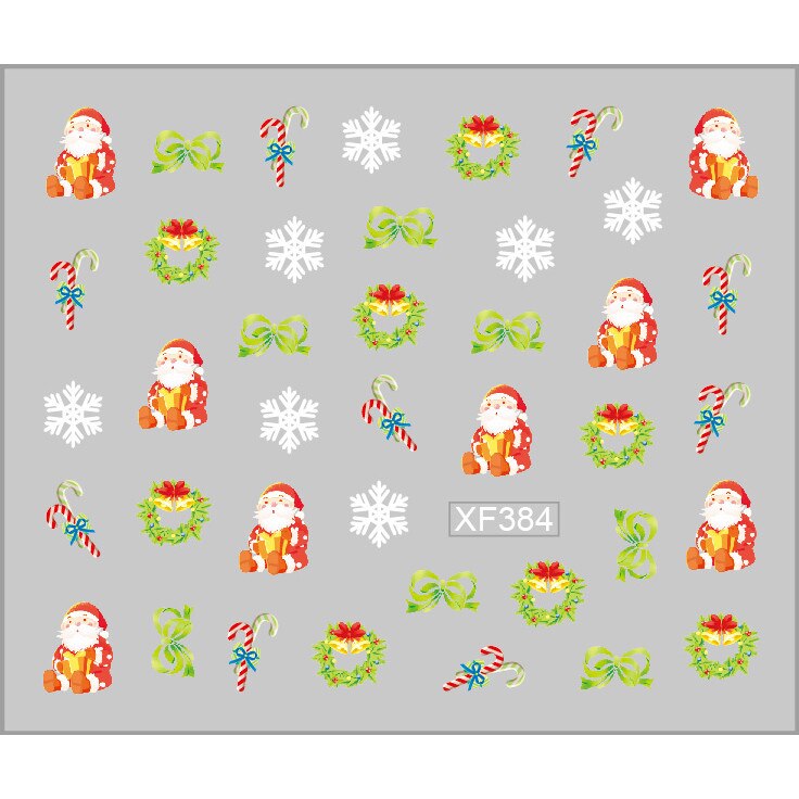 Sticker nail art Lila Rossa, pentru Craciun, Revelion si iarna, 7.2 x 10.5 cm, xf384