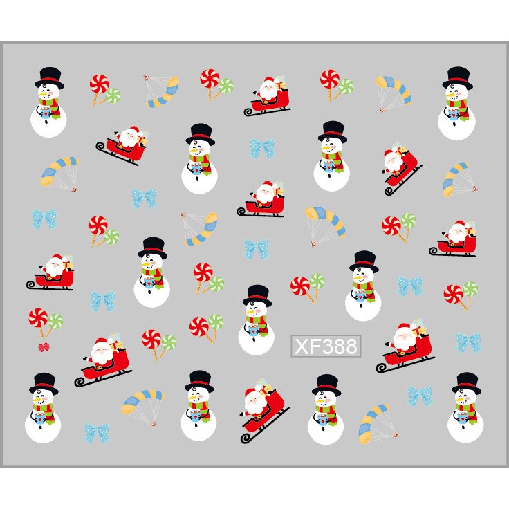 Sticker nail art Lila Rossa, pentru Craciun, Revelion si iarna, 7.2 x 10.5 cm, xf388