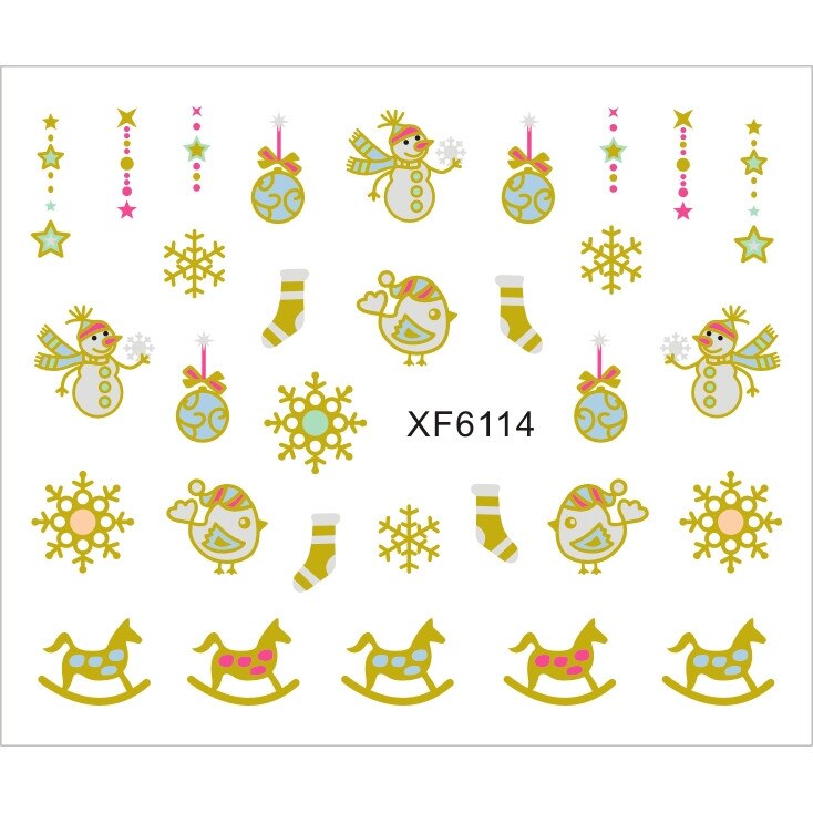 Sticker nail art Lila Rossa, pentru Craciun, Revelion si iarna, 7.2 x 10.5 cm, xf6114