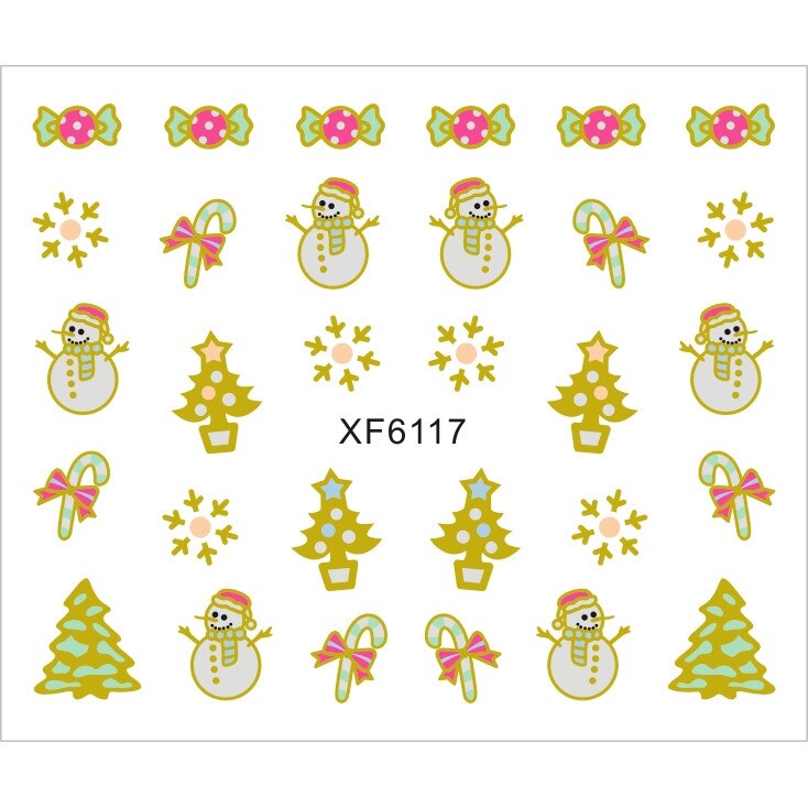 Sticker nail art Lila Rossa, pentru Craciun, Revelion si iarna, 7.2 x 10.5 cm, xf6117