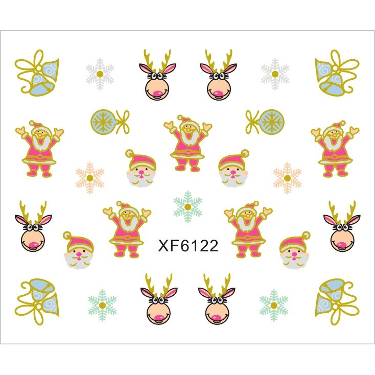 Sticker nail art Lila Rossa, pentru Craciun, Revelion si iarna, 7.2 x 10.5 cm, xf6122