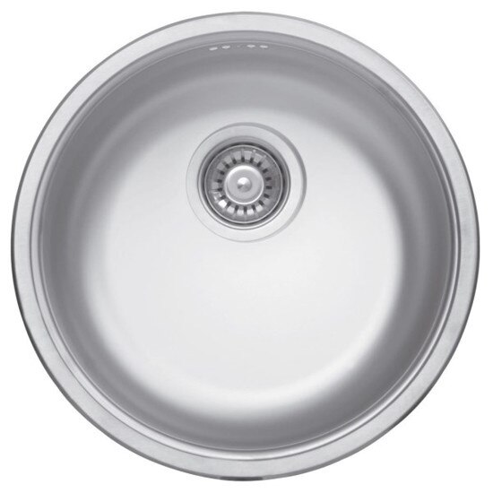 Chiuveta inox texturat, Ferro, 1 cuva rotunda, 43 cm