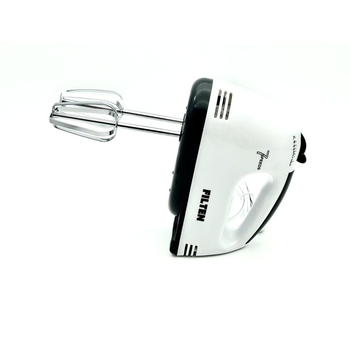 Mixer de mana Filten F-MI217, 120W, 7 viteze, Alb/Gri