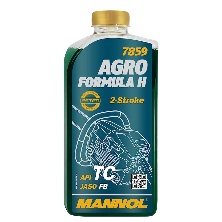 Двутактово масло зелено Mannol Agro-H, 1л