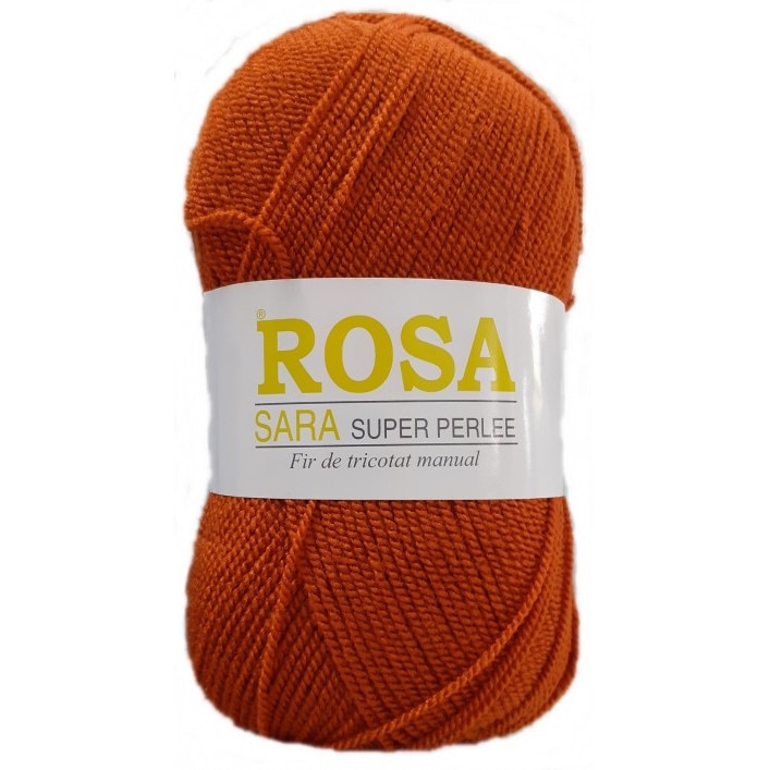 Fir tricotat Rosa Sara 211, 5 bobine, acril 100%, 500 g/pachet, dimensiune 35x15 cm, culoare maro ruginiu
