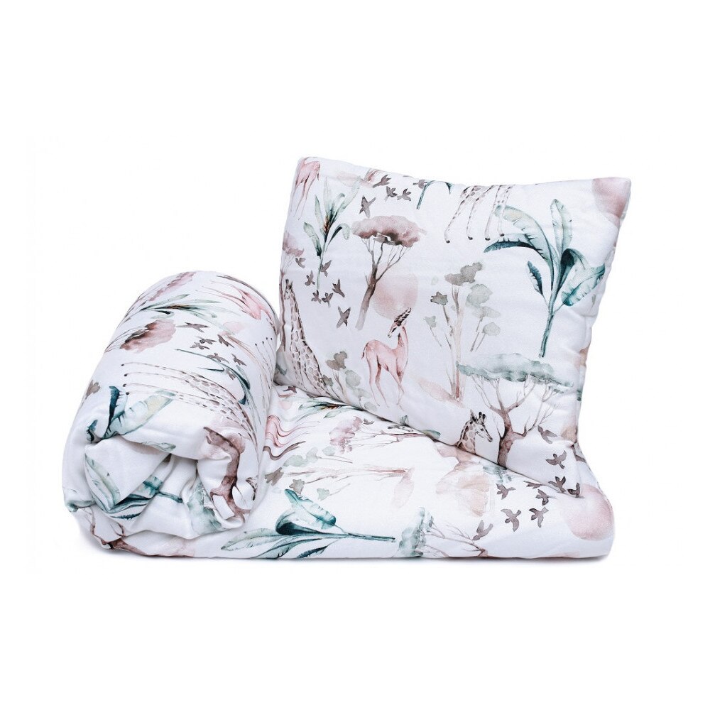 Set lenjerie de pat pentru copii Pulp Safari, Bumbac, Multicolor, 100x135cm, 40x60cm