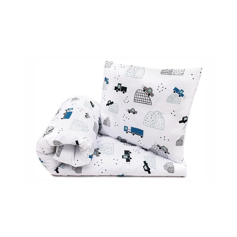 Set lenjerie de pat pentru copii Pulp Cars, Bumbac, Multicolor, 100x135cm, 40x60cm