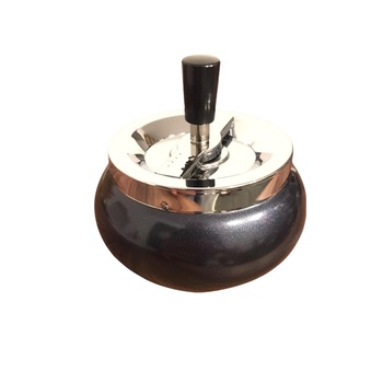 Scrumiera metalica Angel Elegance, diametru 12 cm, negru metalizat Scrumiera metalica Angel Elegance, diametru 12 cm, negru metalizat