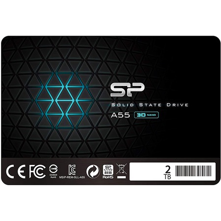 SSD Silicon power A55, 2Tb, 2.5", Sata III, Viteza scriere 560mbps, Negru