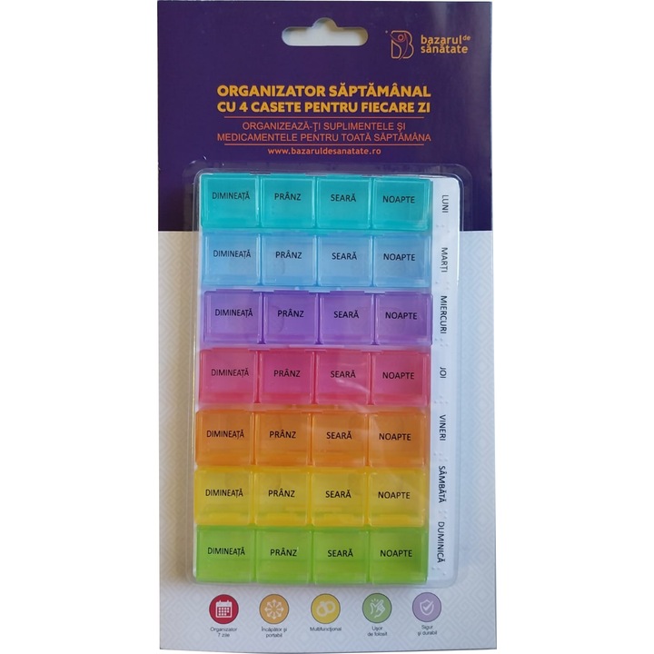 Organizator de medicamente 28 casete