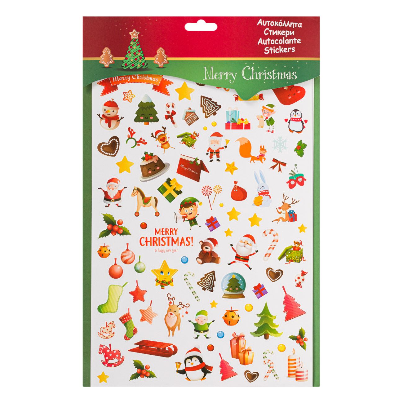 Set autocolante decorative, Zola, pentru Craciun, diverse modele, 1000bucati