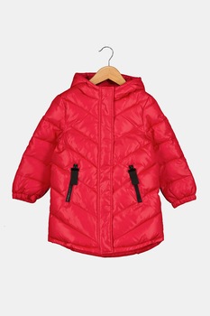 United Colors of Benetton, Geaca cu aspect matlasat, Roz aprins United Colors of Benetton, Geaca cu aspect matlasat, Roz aprins