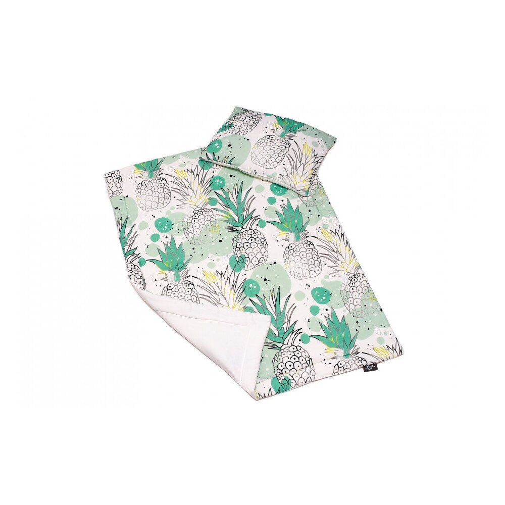 Set lenjerie de pat pentru copii Pulp Pineapple, Bambus, Multicolor, 73x90cm
