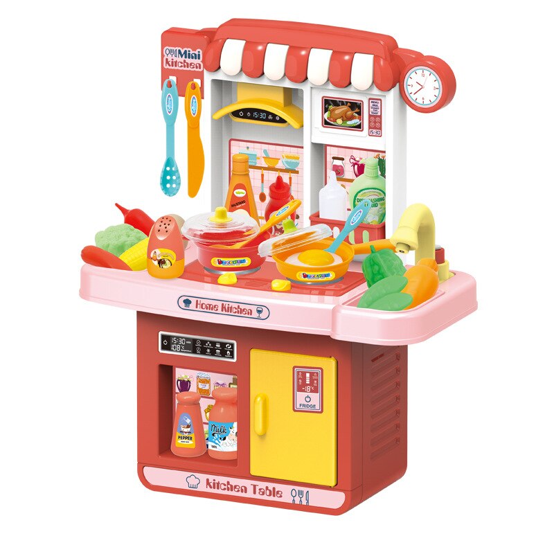 Bucatarie pentru copii, cu accesorii, lumini si sunete, Salamandra Kids