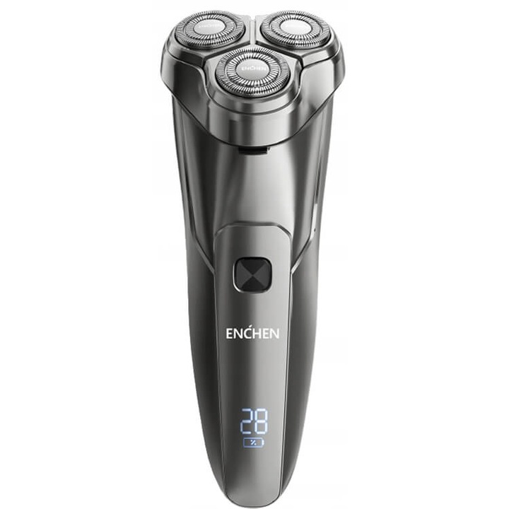 Електрическа самобръсначка 3S, Enchen, Steel, 5W, LED дисплей, Silver
