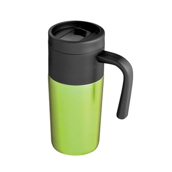 Cana termos, 350 ml, ø7×16 cm, otel inoxidabil verde, plastic negru Cana termos, 350 ml, ø7×16 cm, otel inoxidabil verde, plastic negru