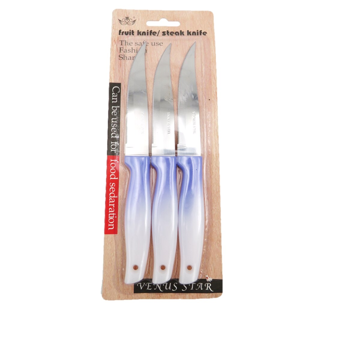 Set cutite bucatarie 3 piese, albastru