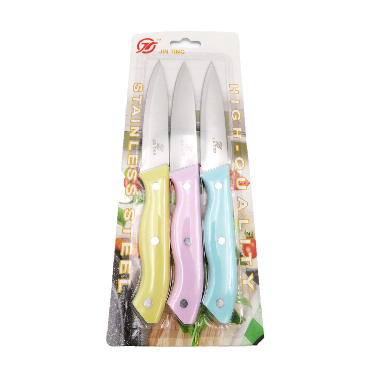 Set cutite bucatarie 3 piese, multicolor