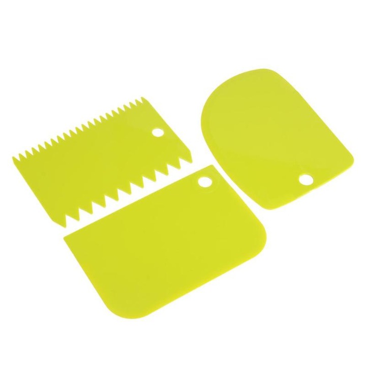 Original Deals spatula készlet, 3 db-os, oldalak és torták modellezéséhez, PVC