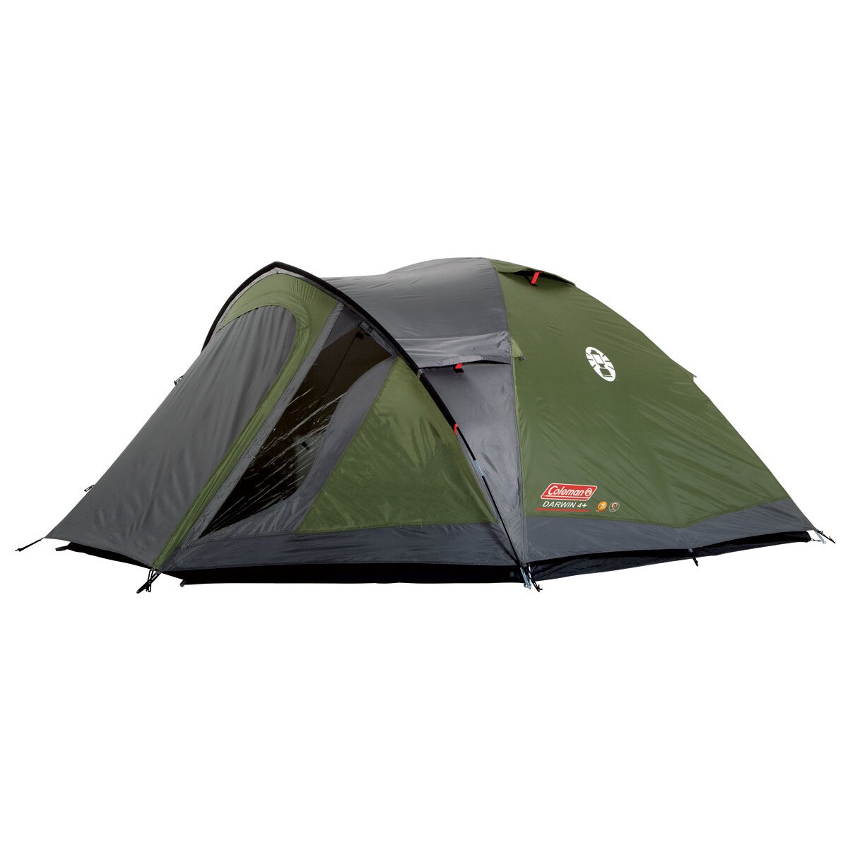 Cort camping Darwin 4+, Coleman, Poliester, 140x340 cm, Verde/Negru