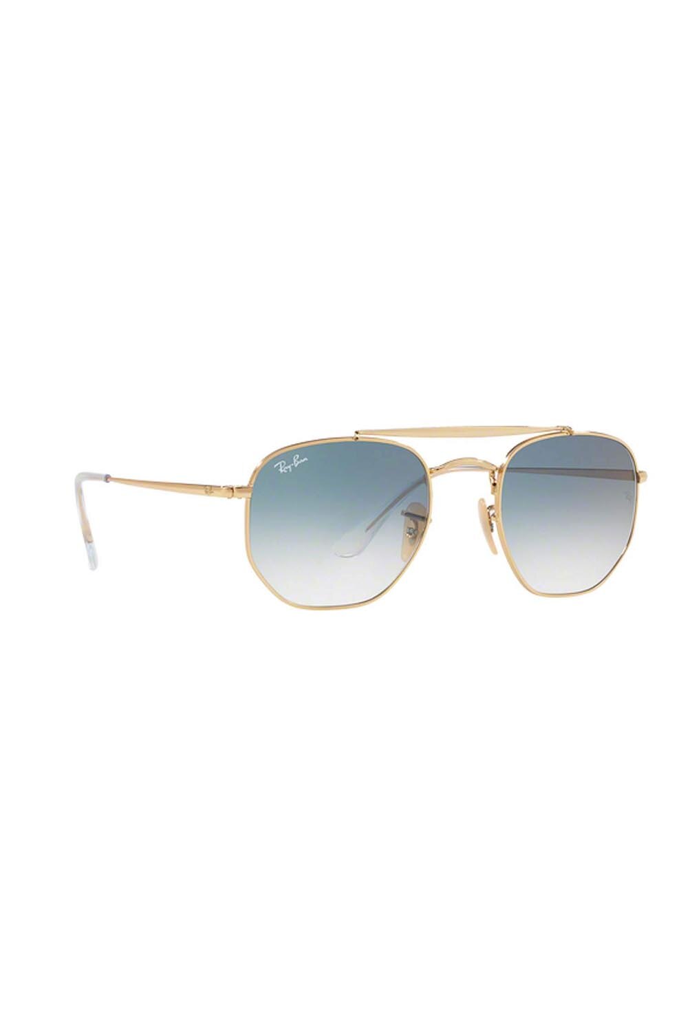 Ochelari de soare barbati, Rayban 3648-the-marshal 001/3f, Metal, 54-21-145, Auriu/Albastru