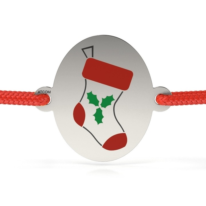 Гривна ATCOM, Чорап, Сребро/Червен шнур