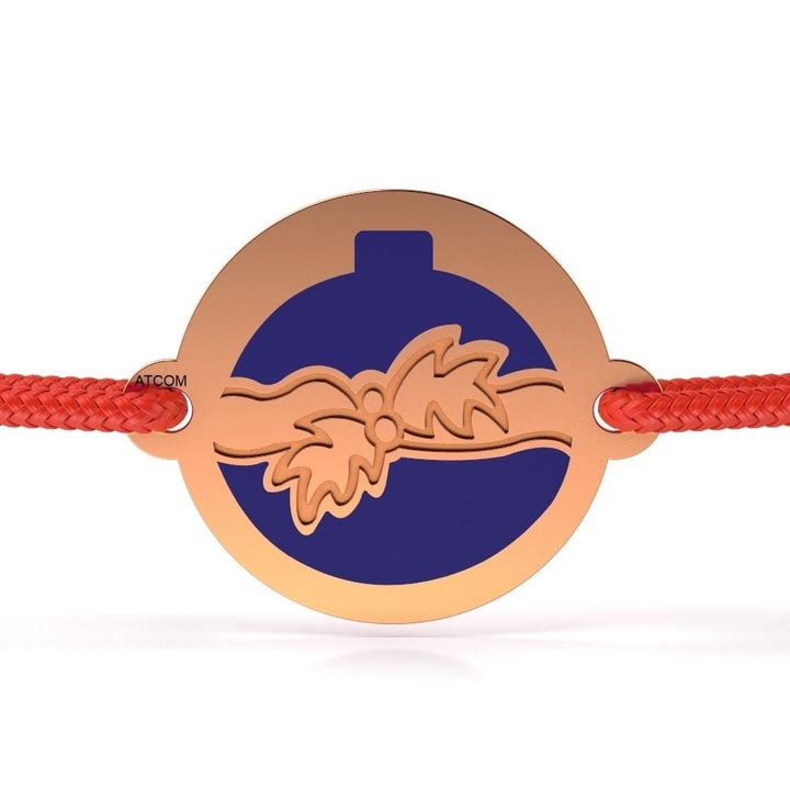 Гривна, модел Globulet с панделка, Розово злато