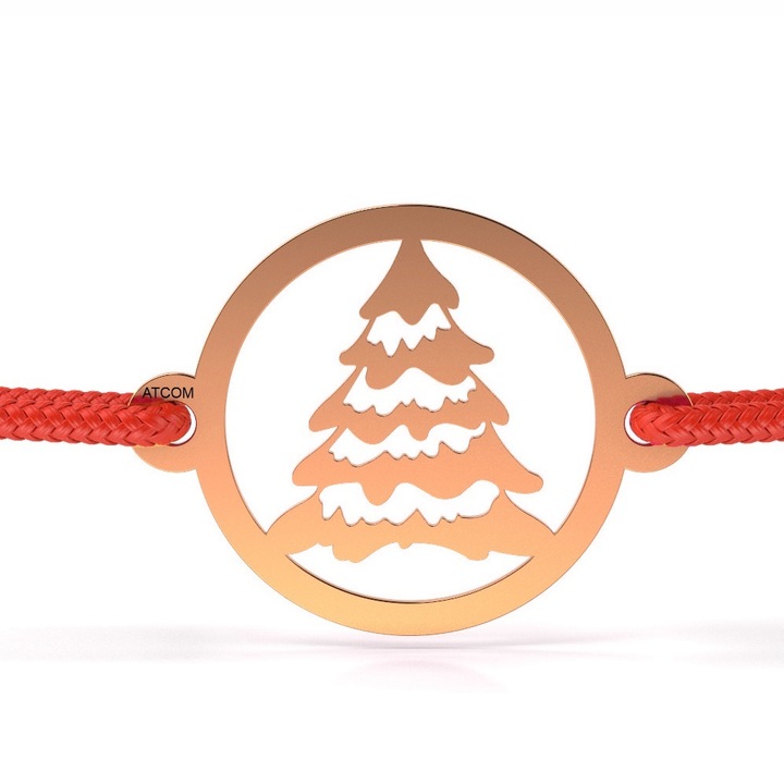 Bratara din aur roz cu snur model Bradut nins