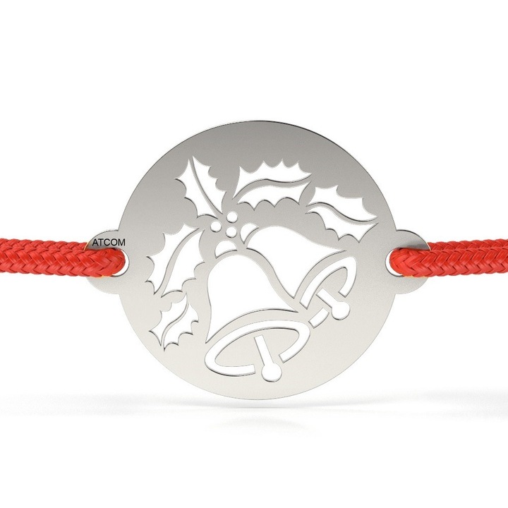 Bratara din aur alb cu snur model Clopotelul minunat