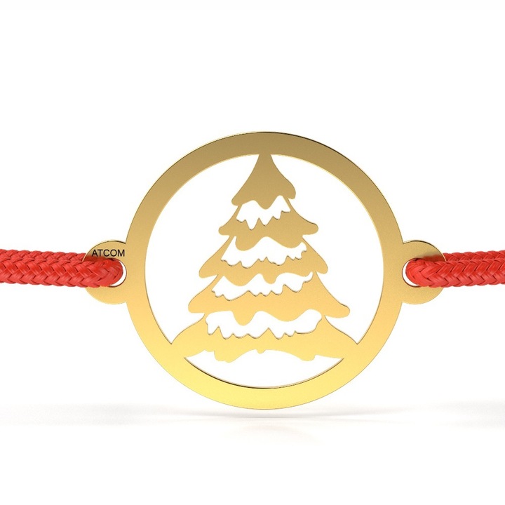 Bratara din aur galben cu snur model Bradut nins