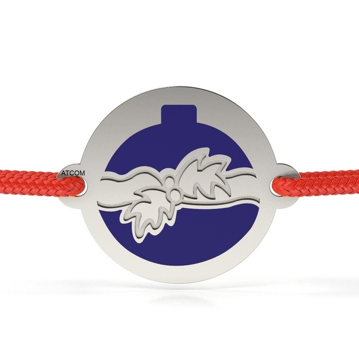 Гривна, Глобус с панделка, От бяло злато, С връв, Червен