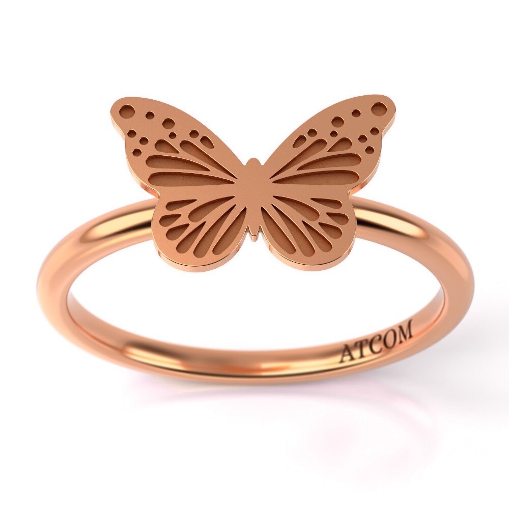 Inel de logodna din aur roz model Corelle