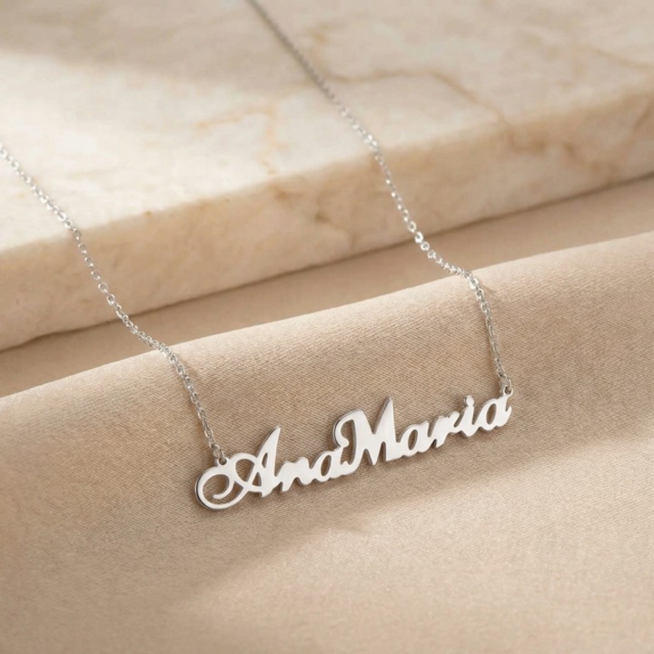 Lantisor din argint rodiat cu nume, AnaMaria, ARTOR LN45, 47cm
