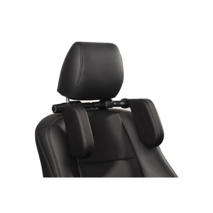 Регулируема опора за облегалка за глава за кола - Черна, екологична кожа